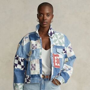 Ralph Lauren Quilted Patchwork Trucker Jacket Size Small